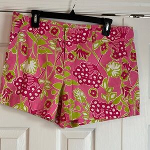 Lilly Pulitzer Pink and Green Floral Shorts